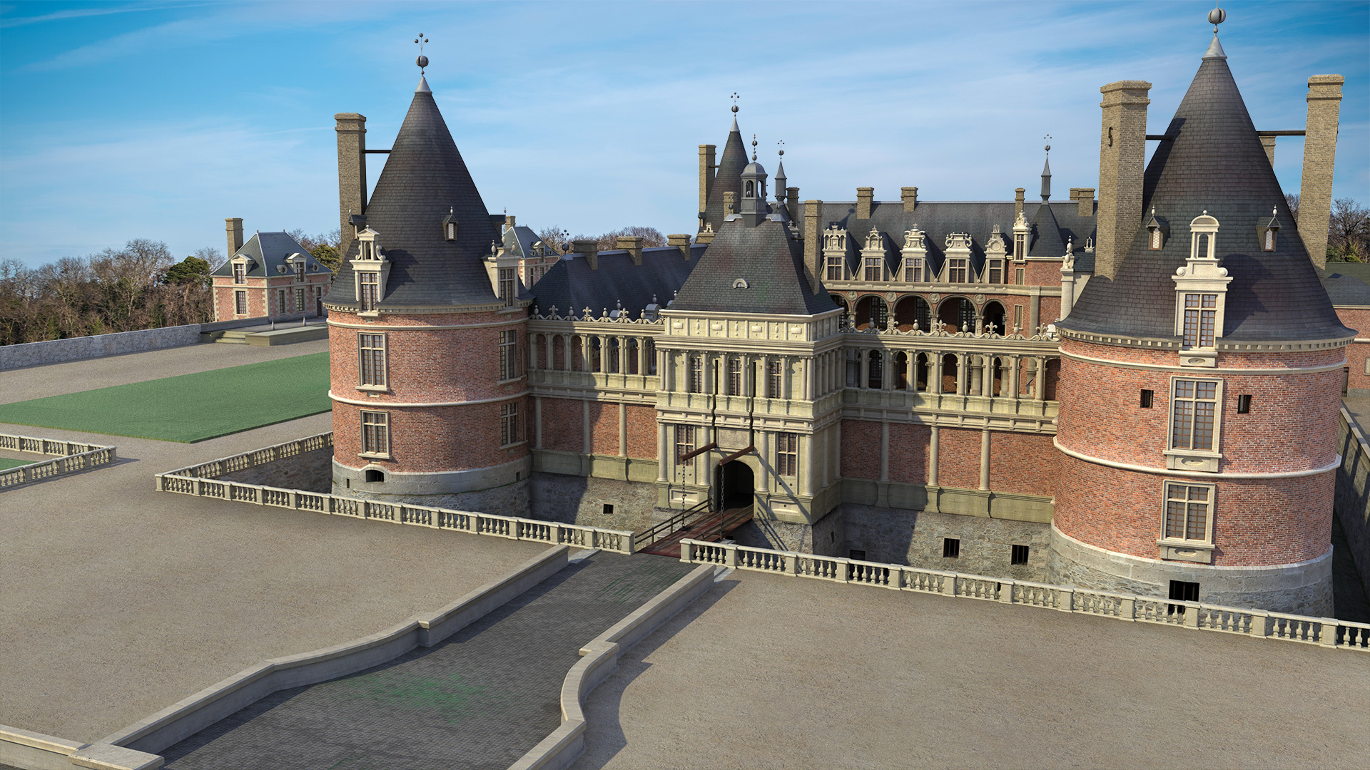 Restitution 3D du château de Nanteuil-le-Haudouin - © Studio Marotte